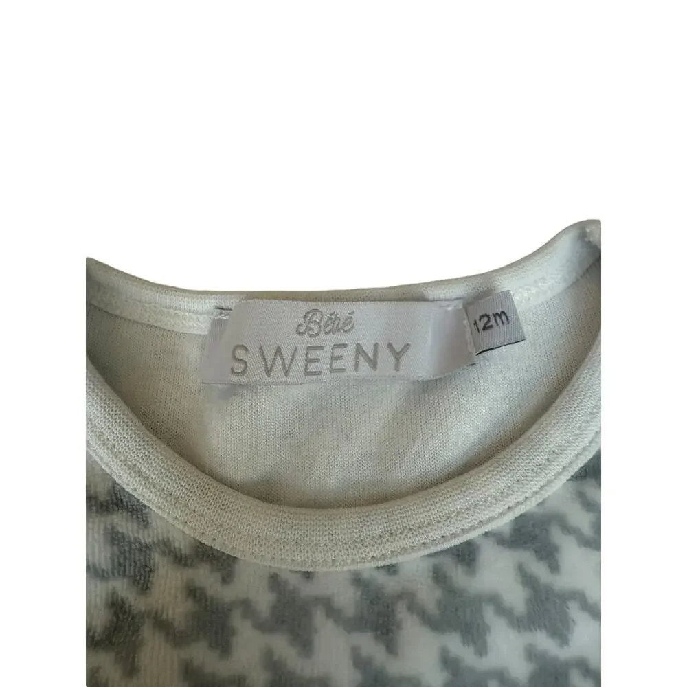 Bebe Sweeny Baby Gray/White Gingham Print Long Sleeve Pajama Set Size 12M